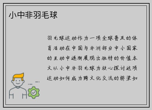 小中非羽毛球